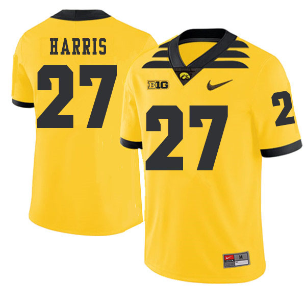 2019 Men #27 Jermari Harris Iowa Hawkeyes College Football Alternate Jerseys Sale-Gold - Click Image to Close